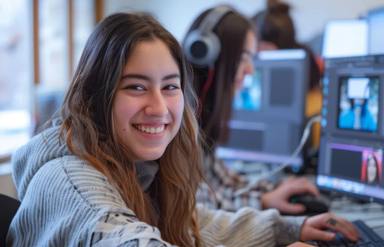 Estudiante frente a un computador, artículo sobre formación técnica en Sistemas de Cinar Sistemas Pasto