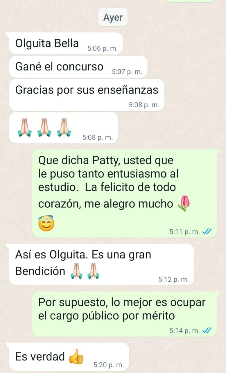 Mensaje de agradecimiento por el acompañamiento en concursos de méritos de Cinar Sistemas Pasto