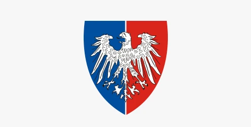 Escudo de Cinar Sistemas Pasto con águila sobre fondo azul y rojo